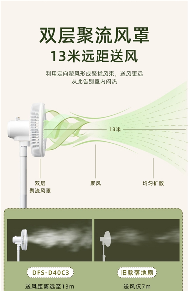 风大音轻！小熊电风扇79元好价：电机十年质保